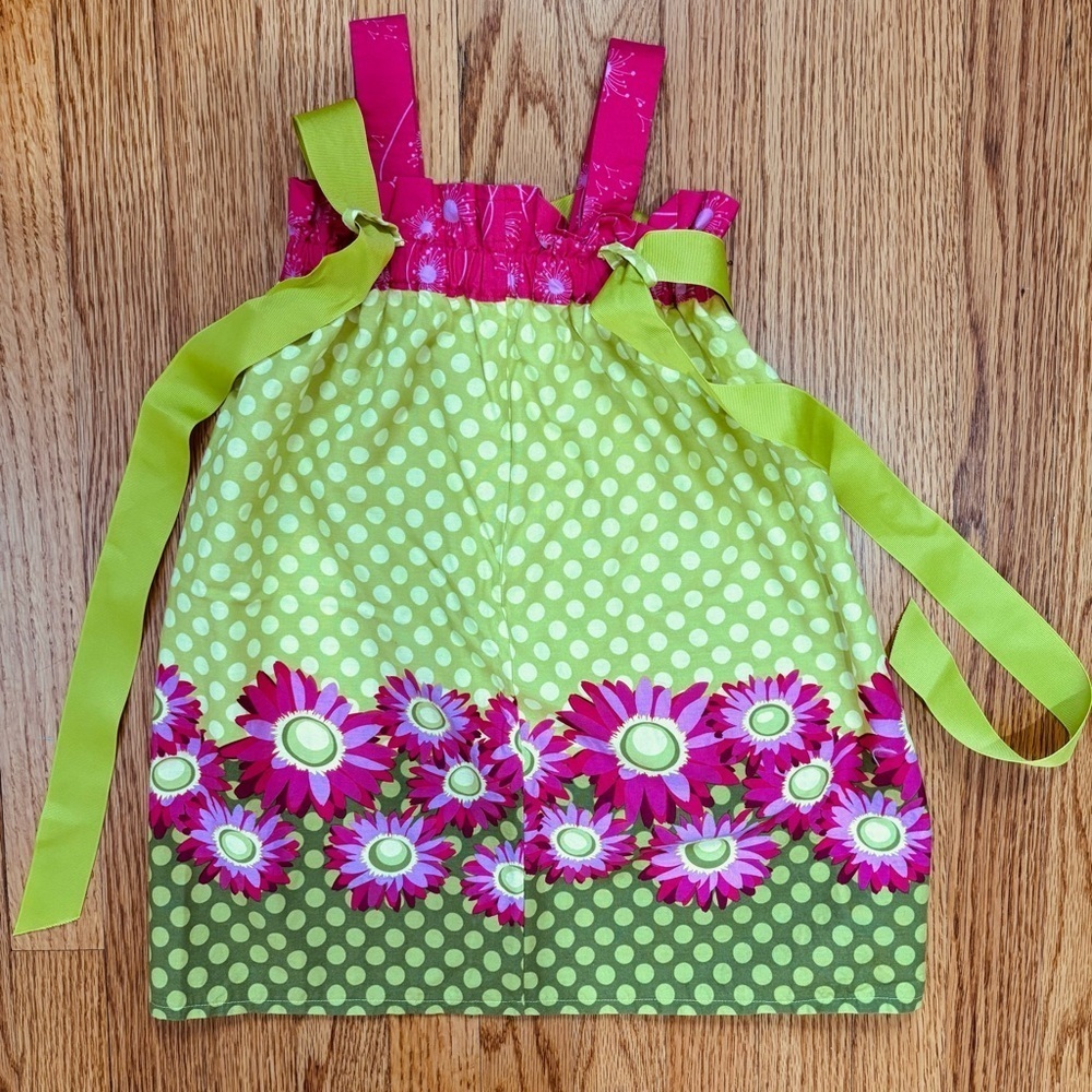 A Bushel and A Peck Toddler Girls 3T yellow pink polka dots floral sleeves dress - Picture 12 of 12